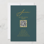 Elegant Goud Script Groen Repetitie Diner QR code Kaart (Achterkant)