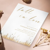 Elegant Goud Script 'Herfst in de liefde' Bruiloft Kaart
