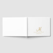 Elegant Goud Script Initiaal Bruiloft Monogram Gastenboek (Volledig)