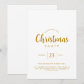 Elegant Goud Script Kerst Vakantie Party Kaart (Voorkant / Achterkant)