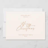 Elegant Goud Script Minimalistisch Vrolijk Kerstfe Feestdagenkaart (Voorkant)