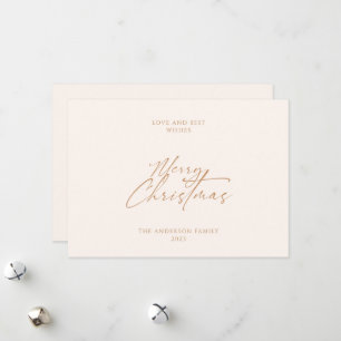 Elegant Goud Script Minimalistisch Vrolijk Kerstfe Feestdagenkaart