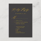 Elegant Goud Script Modern Grijs Huwelijk RSVP Informatiekaartje (Voorkant)