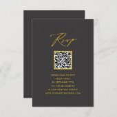 Elegant Goud Script Modern Grijs QR Bruiloft RSVP (Voorkant / Achterkant)