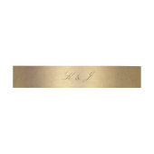 Elegant Goud Script Monogram Glanzend Goud Bruilof Uitnodigingen Wikkel (Vlak)