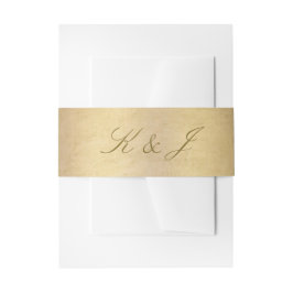 Elegant Goud Script Monogram Glanzend Goud Bruilof Uitnodigingen Wikkel