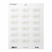 Elegant Goud Script Naam Pas getrouwd Paar Etiket (Full Sheet)