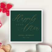 Elegant Goud Script Smaragd Groen Bruiloft Servett Servet