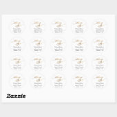 Elegant Goud Script Vier met ons bruiloft Ronde Sticker (Vel)