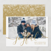 Elegant Goud Script Vreugdevolle Foto Kerstmis Feestdagenkaart (Voorkant / Achterkant)