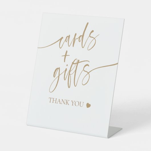 Elegant Goud Script Vrijgezellenfeest Kaarten & Ge Reclamebord Met Voetstuk (Voorkant)