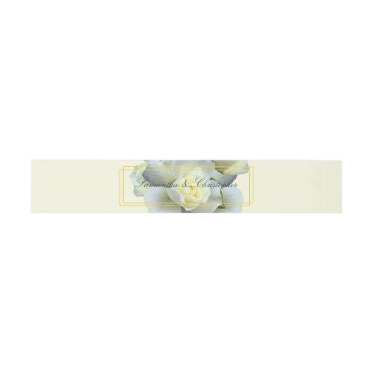 Elegant Goud Script Wit Rose Dubbel Lijst Uitnodigingen Wikkel (Vlak)