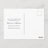 Elegant goud scroll bruiloft Save the Date Briefkaart (Achterkant)