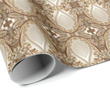 Elegant goud sierlijk bloemen inpakpapier
