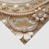 Elegant goud sierlijk bloemen tissuepapier (Detail)