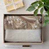 Elegant goud sierlijk bloemen tissuepapier (Geschenk)