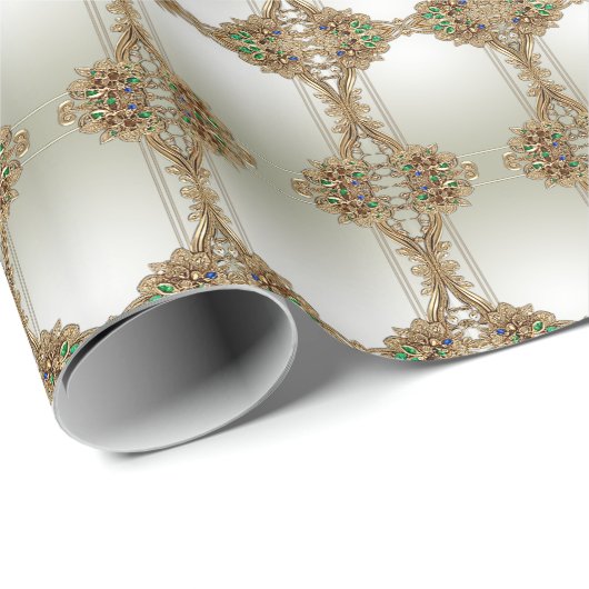 Elegant Goud Sierlijk Inpakpapier (Rol Hoek)