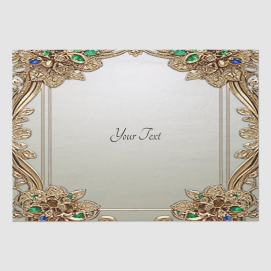 Elegant Goud Sierlijk Tissuepapier (Voorkant)