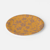 Elegant Goud Sinaasappel Lacey Design Papieren Bordje (Gekanteld)