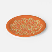 Elegant Goud Sinaasappel Lacy Patroon Papieren Bordje (Gekanteld)