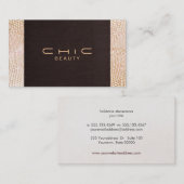 Elegant Goud Slangenhuid Bruin Linnen Kijk Classy Visitekaartje (Voorkant / Achterkant)