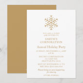 Elegant Goud Sneeuwvlokken Corporate Vakantie Part Kaart (Voorkant / Achterkant)