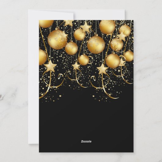 Elegant Goud Sparkle Kerstmis Bauble Feestdagenkaart (Achterkant)