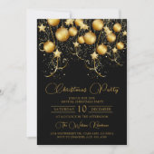 Elegant Goud Sparkle Kerstmis Partij Bauble Kaart (Voorkant)