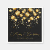 Elegant Goud Sparkle Kerstmis Partij Bauble Servet (Voorkant)