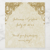 Elegant Goud Sparkle Rozen Ivoor Wijn Etiket (Enkel label)