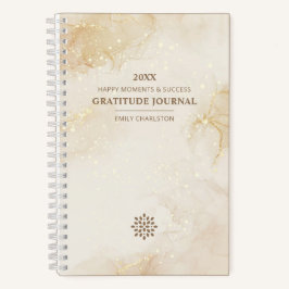 Elegant Goud Sparkling Beige Waterverf Dankbaarhei Notitieboek