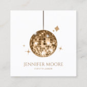 Elegant Goud Sparkly Disco Ball Custom Vierkante Visitekaartje (Voorkant)