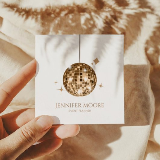 Elegant Goud Sparkly Disco Ball Custom Vierkante Visitekaartje