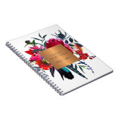 Elegant goud staal koper metallic rood marine bloe notitieboek (Rechterzijde)