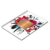 Elegant goud staal koper metallic rood marine bloe notitieboek (Linkerzijde)