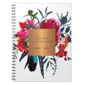 Elegant goud staal koper metallic rood marine bloe notitieboek (Voorkant)