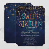 Elegant Goud Sterren Marine Blauw Kleurrijk Zoet 1 Kaart (Voorkant / Achterkant)