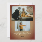 Elegant Goud Stof 3-foto Vrolijk Kerstfeest Feestdagenkaart (Achterkant)