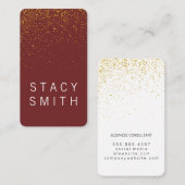 Elegant goud stof / rood visitekaartje (Voorkant / Achterkant)