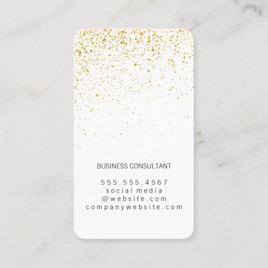 Elegant goud stof / rood visitekaartje (Achterkant)