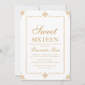 Elegant goud Sweet Sixteen 16 Verjaardag Kaart (Voorkant)