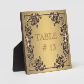 Elegant Goud Tafelnummer op stevige plaque Fotoplaat (Voorkant)