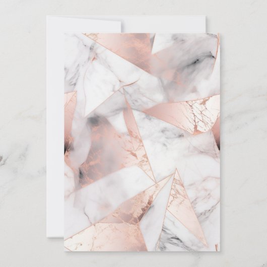 Elegant Goud Tiara, Roos Goud Geometrisch Marmer Kaart (Achterkant)