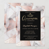 Elegant Goud Tiara, Roos Goud Geometrisch Marmer Kaart (Voorkant / Achterkant)