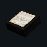 Elegant goud trim marmeren monogram cadeaudoosje<br><div class="desc">Digitaal ontworpen met een goudkleurig geaderd marmeren patroon in een goudkleurige kleur. Eenvoudig uw monogram initiaal naar keuze aanpassen. Geweldig geschenk en aandenken voor bruiloften,  dat wil zeggen bruidsmeisje,  bruid,  bruids team,  jubilea,  verjaardagen,  en bijna elke speciale gelegenheid.</div>