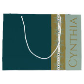 Elegant Goud Turquoise Groot Cadeauzakje (Achterkant)