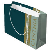 Elegant Goud Turquoise Groot Cadeauzakje (Achterkant Gekanteld)