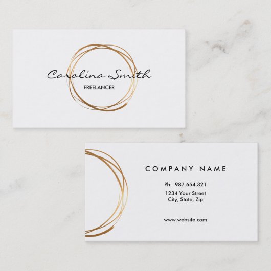 Elegant, goud, tweeslachtig Visitekaartje (Voorkant / Achterkant)