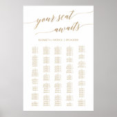 Elegant goud Uw stoel wacht op 200+ zitplaatsen Poster (Voorkant)