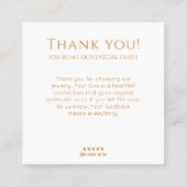 Elegant Goud Venus Sieraden Display Vierkante Visitekaartje (Achterkant)